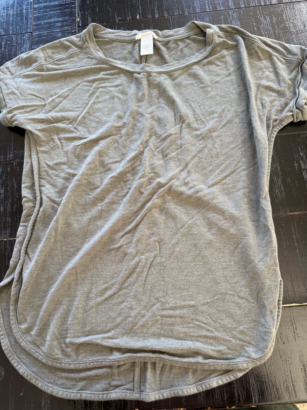 Soft Gray green Jersey Knit short sleeve top by matty m size small